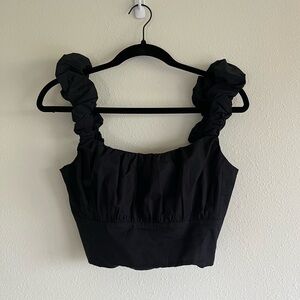 Abercrombie black corset top with bubble straps